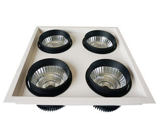 Four Head SAA COB Grille LED Ceiling Downlights  60W / 80W / 120W With Reflector