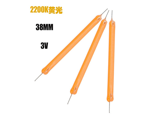 Dc3v 38MM COB एलईडी फिलामेंट 2200k 2700K 6500K सिरेमिक फिलामेंट बल्ब भागों