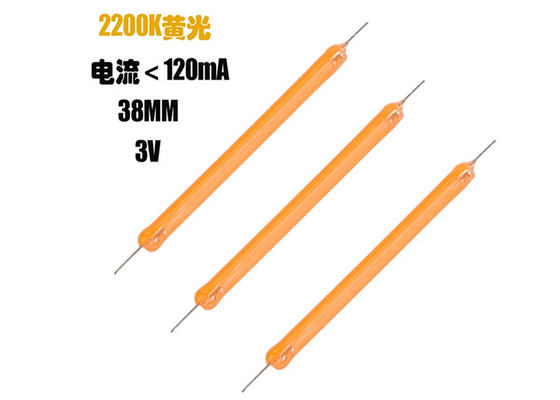 Dc3v 38MM COB एलईडी फिलामेंट 2200k 2700K 6500K सिरेमिक फिलामेंट बल्ब भागों
