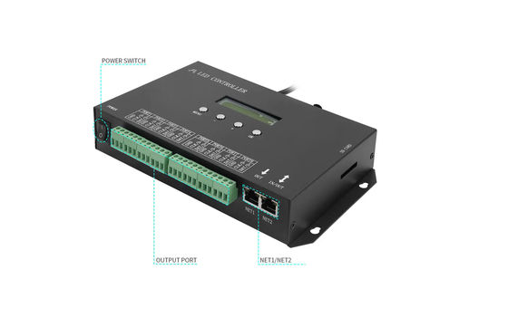 DMX512 प्रोग्राम करने योग्य SPI एलईडी नियंत्रक H807SA 8192 पिक्सेल DMX512 WS2811 WS2812B WS2815 APA102 एलईडी स्ट्रिप के लिए